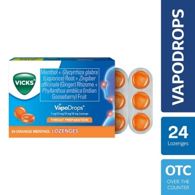 VICKS VapoDrops Lozenges Orange Menthol 24s