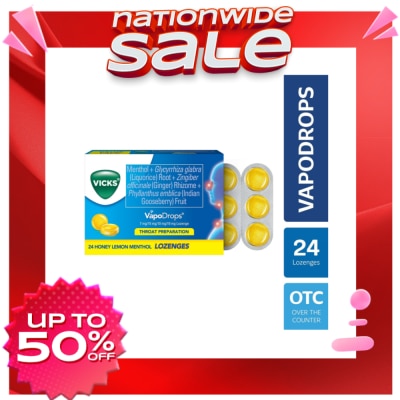 VICKS VapoDrops Lozenges Honey Lemon 24s