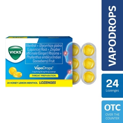 VICKS VapoDrops Lozenges Honey Lemon 24s