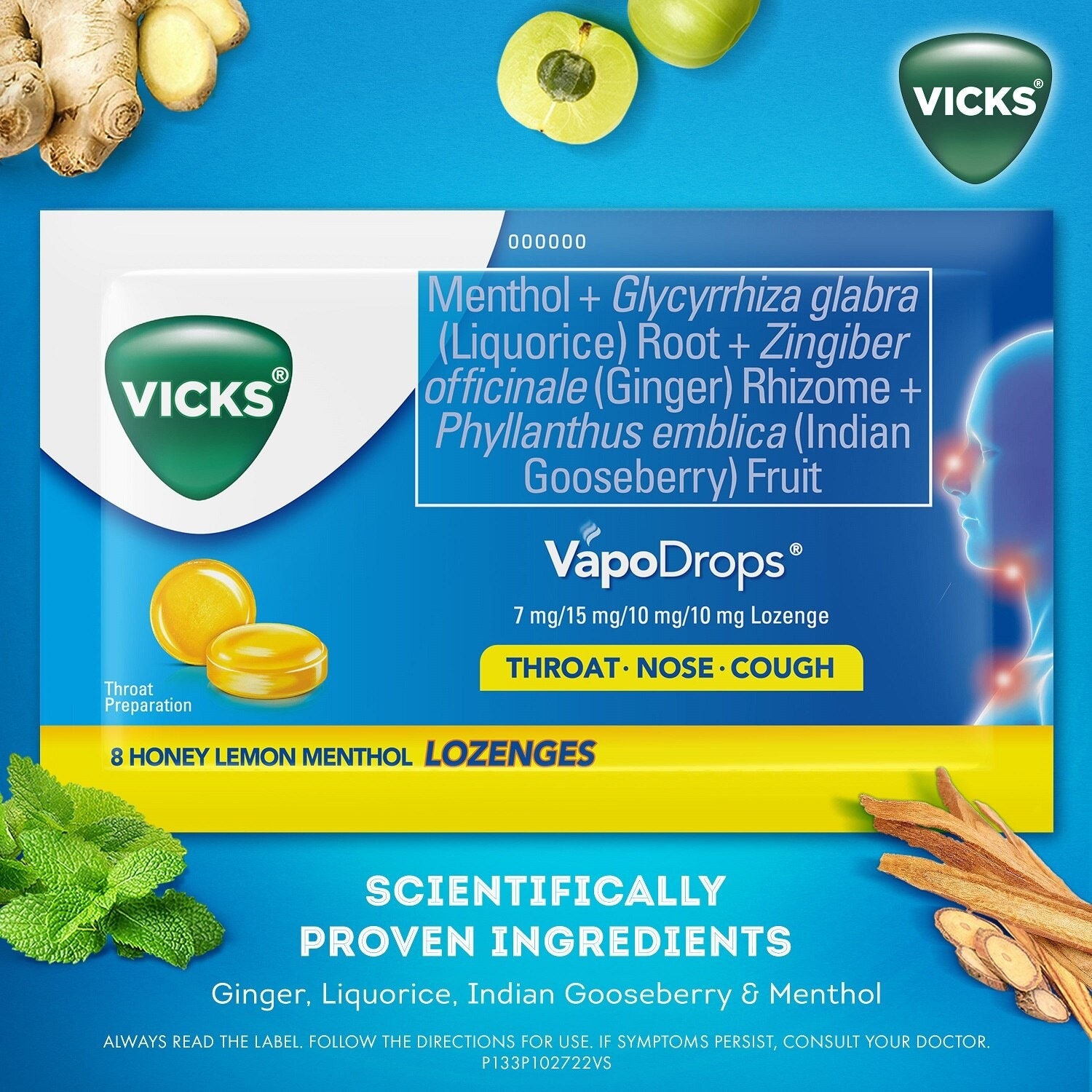 VapoDrops Lozenges Honey Lemon 24s