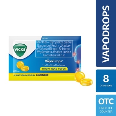 VICKS VapoDrops Lozenges Honey Lemon 8s