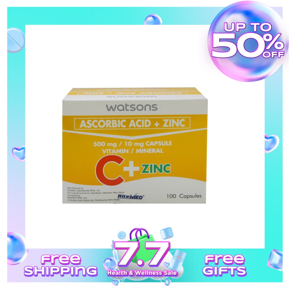 Vitamin C + Zinc 500mg 10mg 1 Capsule (sold per piece)