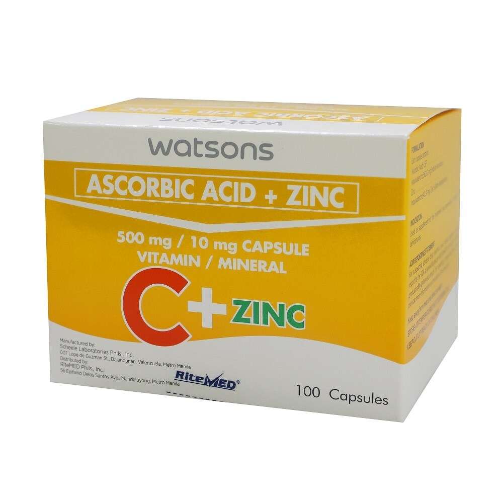 Vitamin C + Zinc 500mg 10mg 1 Capsule (sold per piece)