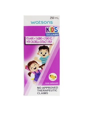 WATSONS GENERICS WATSONS GENERICS Kids Vitamins with Taurine + Lysine HCl + Chlorella Extract 250ml Syrup (Expiry: July 19, 2025)