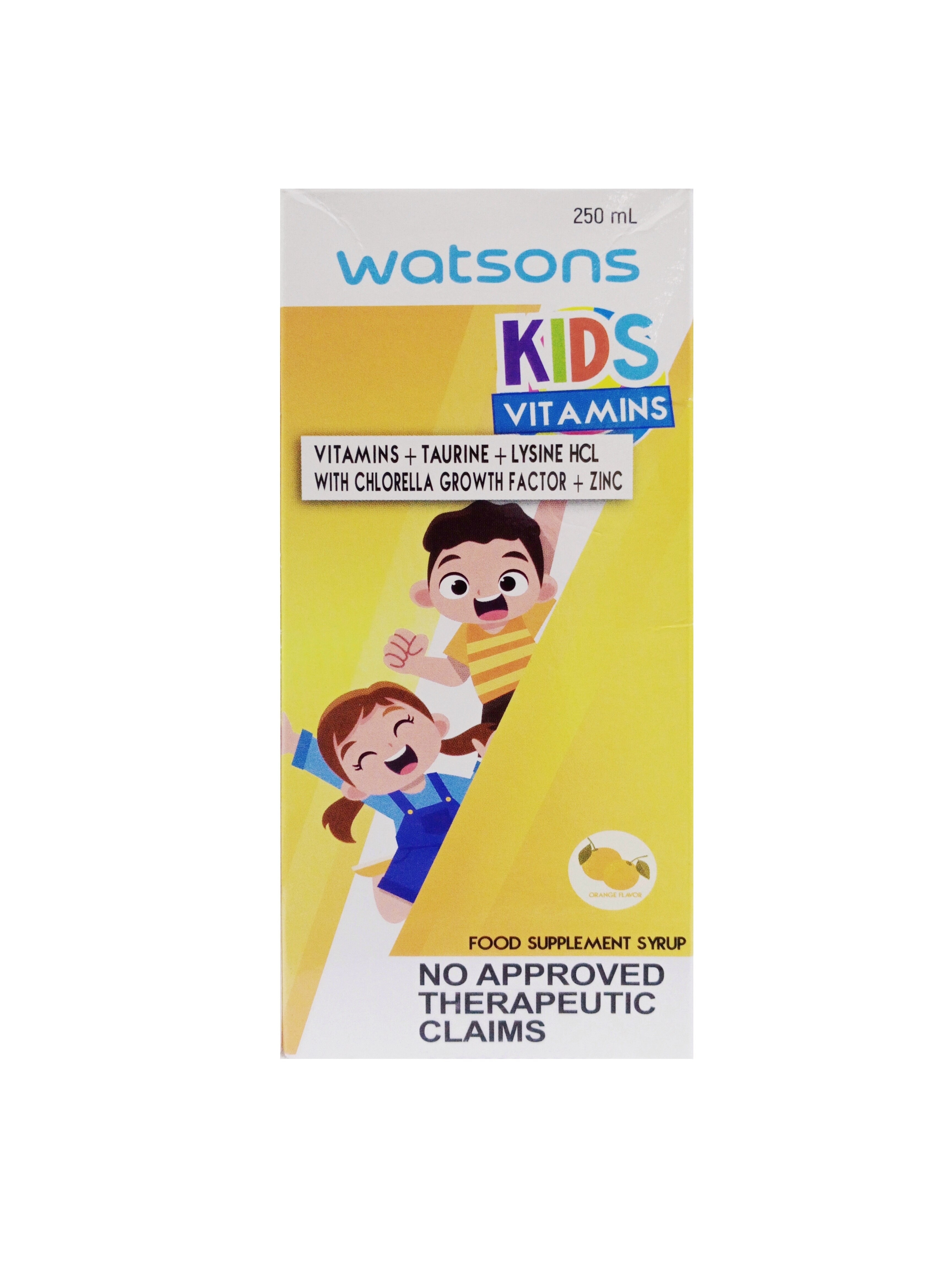 WATSONS GENERICS Kids Vitamins with Taurine + Lysine HCl + Chlorella Extract + Zinc 250ml Syrup (Expiry: Sept. 25, 2025)