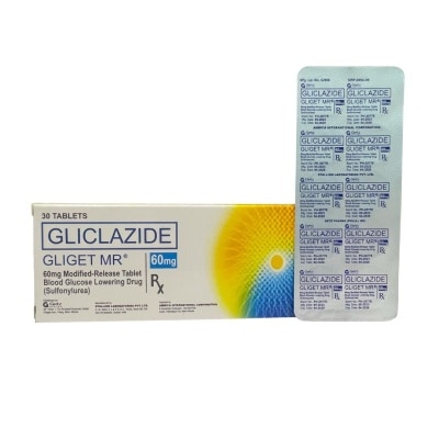 GLIGET MR GLIGET 60mg Modified-Release Tablet Blood Glucose Lowering Drug Sold Per Piece [PRESCRIPTION REQUIRED]