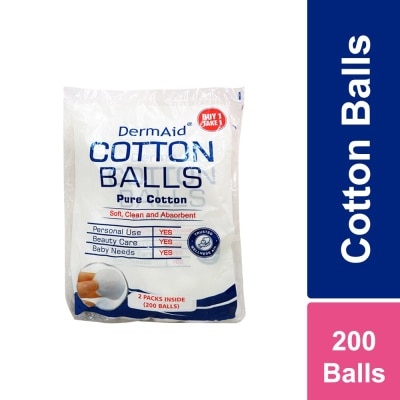 DERMAID Cotton Balls 100s x 2