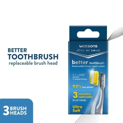 WATSONS WATSONS Love My Smile Better Toothbrush Replaceable Brush Head Ultra Soft 3s