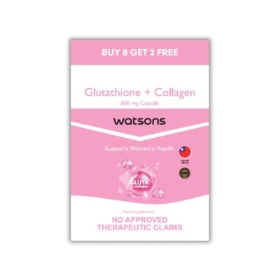 WATSONS GENERICS WATSONS Glutathione + Collagen 800mg 8 + 2 Capsules