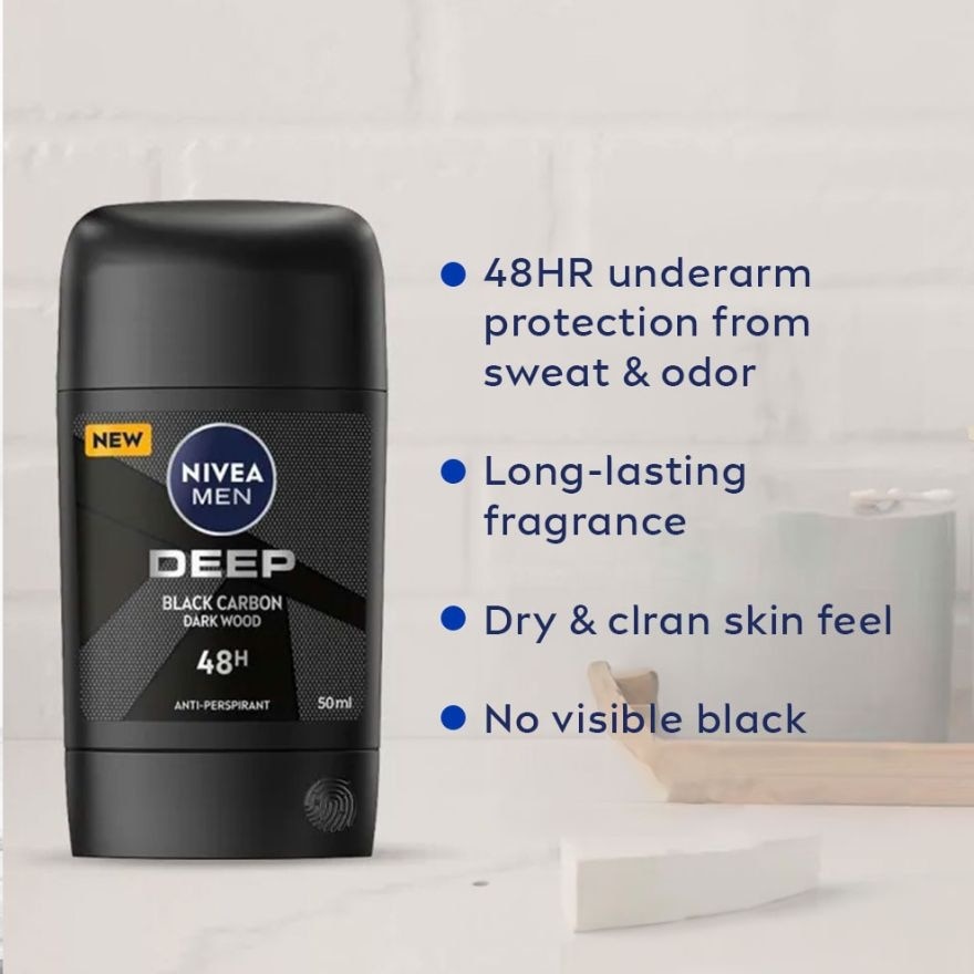 NIVEA Men Deodorant Deep Anti-Perspirant Deodorant Stick 50ml