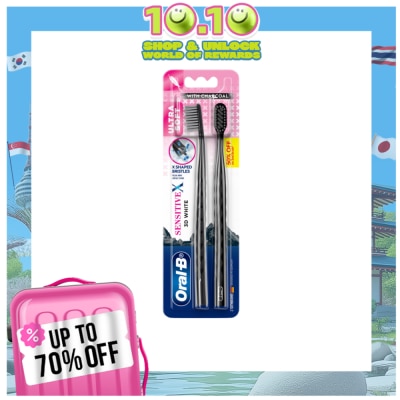 ORAL B "	Oral-B SensitiveX 3D White Charcoal Toothbrush 2s"