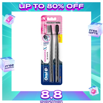 ORAL B "	Oral-B SensitiveX 3D White Charcoal Toothbrush 2s"