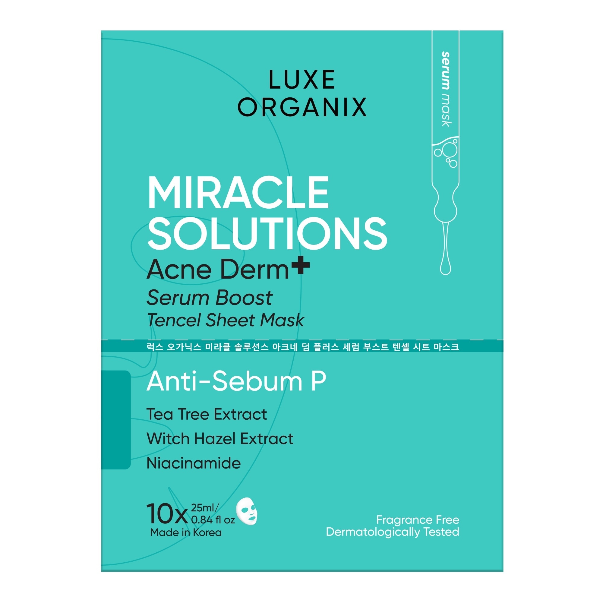 Miracle Solutions Acne Derm+ Tencel Sheet Mask 25g