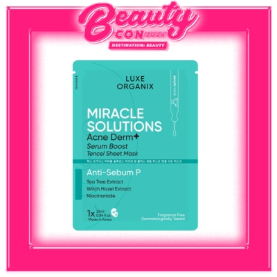 LUXE ORGANIX Miracle Solutions Acne Derm+ Tencel Sheet Mask 25g