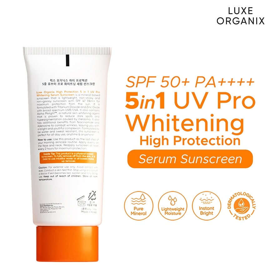 Luxe Organix 5in1 UV Pro Whitening Serum Sunscreen SPF 50 PA+++ 40mL