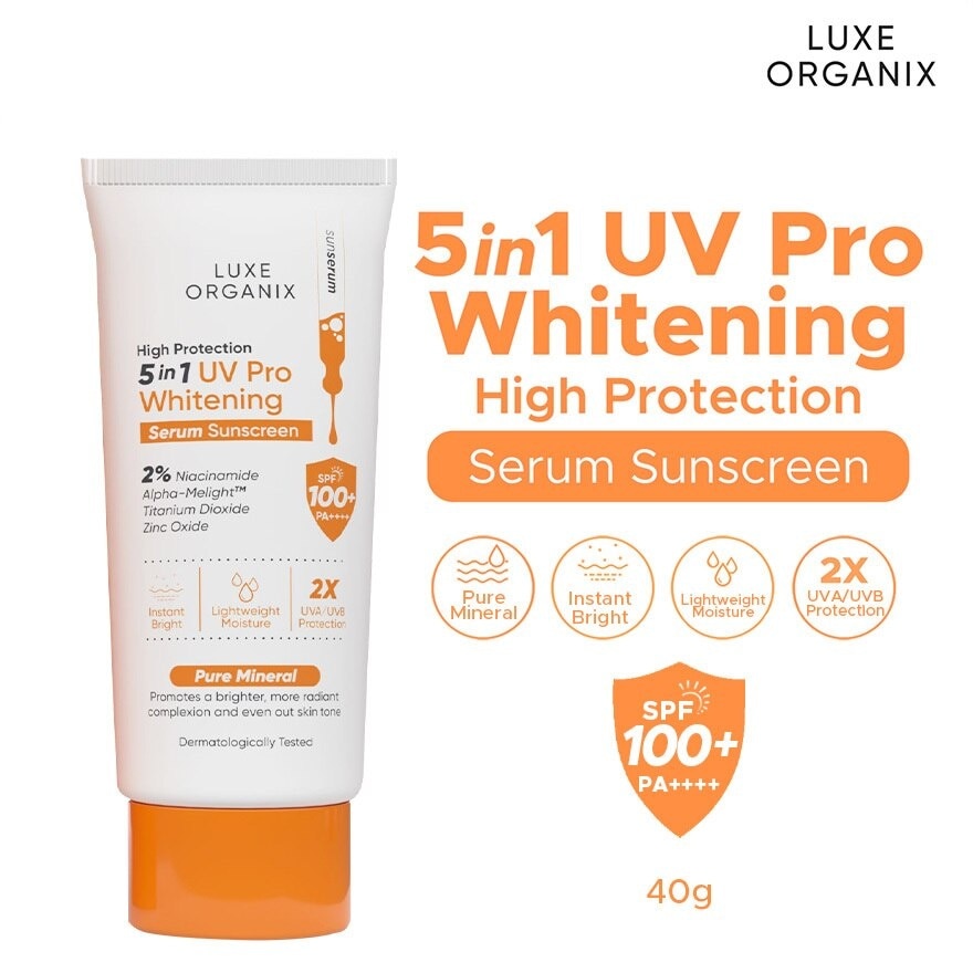 LUXE ORGANIX 5in1 UV Pro Whitening Serum Sunscreen SPF 100 PA+++ 40ml