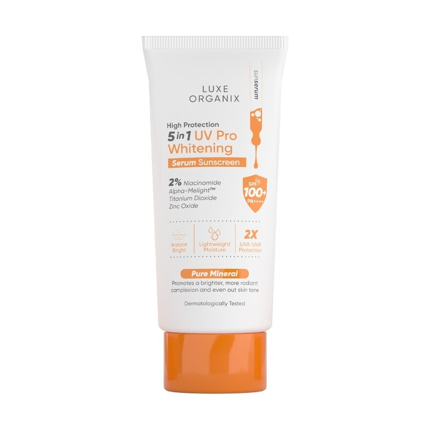 LUXE ORGANIX 5in1 UV Pro Whitening Serum Sunscreen SPF 100 PA+++ 40ml
