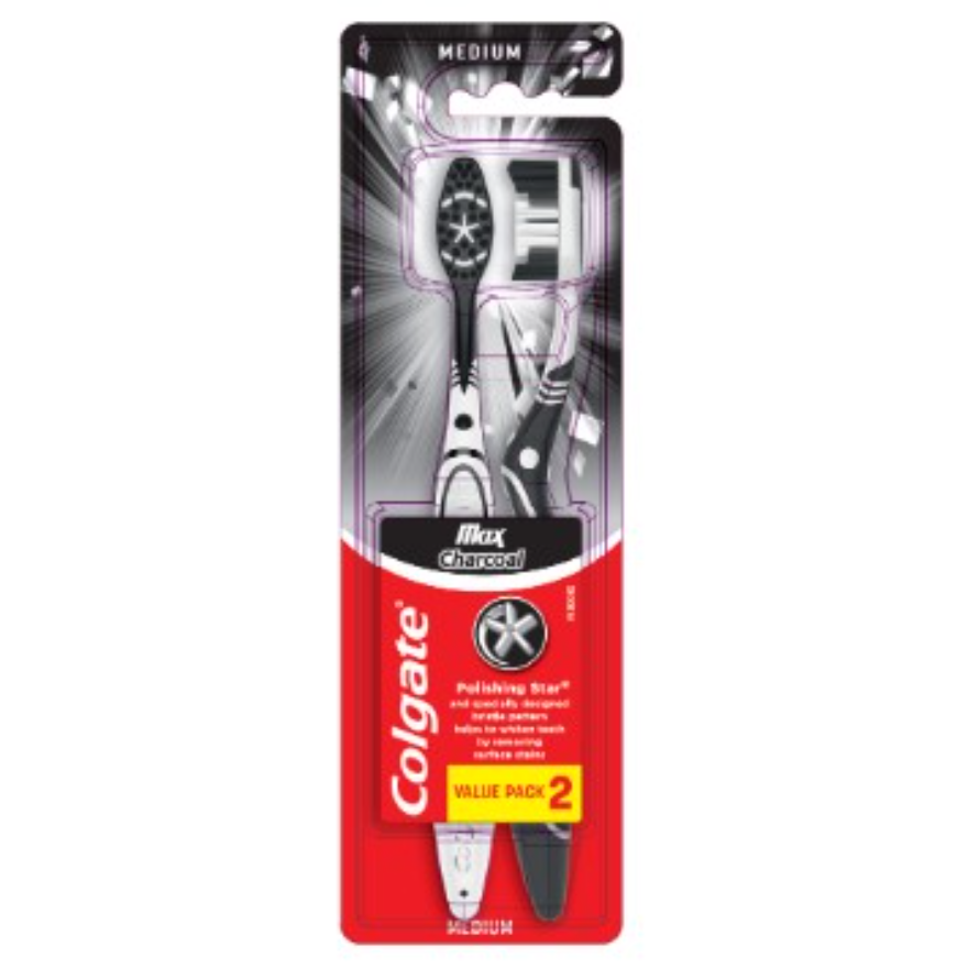 Colgate Maxwhite Charcoal Toothbrush 2Pk