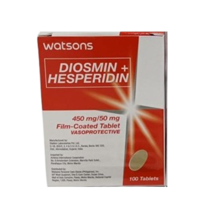 WATSONS Diosmin Hesperdn 450mg 50mg 1 Film Coated Tablet