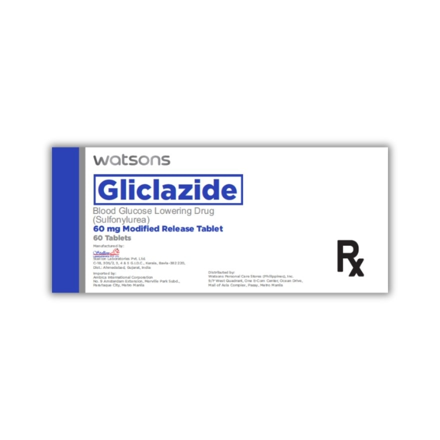 WATSONS Gliclazide 60mg 1 Modified-release Tablet [PRESCRIPTION REQUIRED]