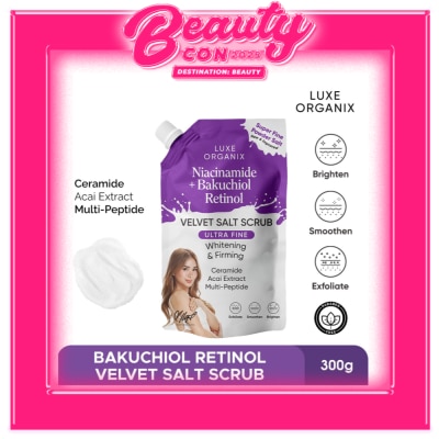 LUXE ORGANIX LUXE ORGANIX Niacinamide + Bakuchiol Retinol Velvet Salt Scrub 300g