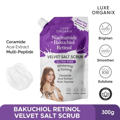 LUXE ORGANIX LUXE ORGANIX Niacinamide + Bakuchiol Retinol Velvet Salt Scrub 300g