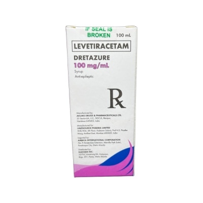 DRETAZURE Dretazure Levetiracetam 100mg/ml Syrup 100ml [PRESCRIPTION REUIRED]