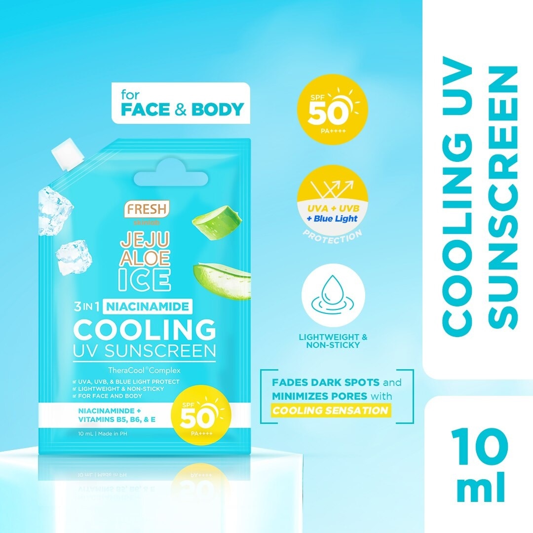 Fresh Skinlab Jeju Aloe Ice 3in1 Niacinamide Cooling UV Sunscreen 10mL