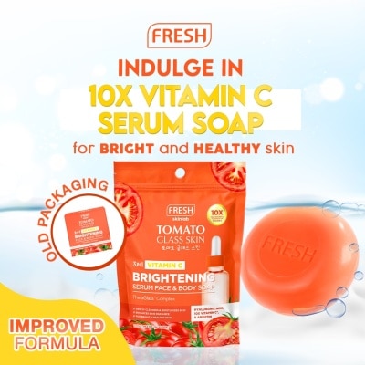 FRESH FRESH Skinlab Tomato Glass Skin 3 in 1 Vitamin C Brightening Serum Face & Body Soap 100g