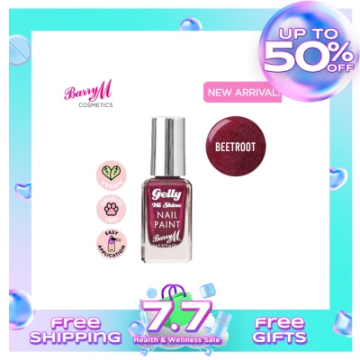 BARRY M Gelly Hi Shine Nail Paint Beetroot 10ml