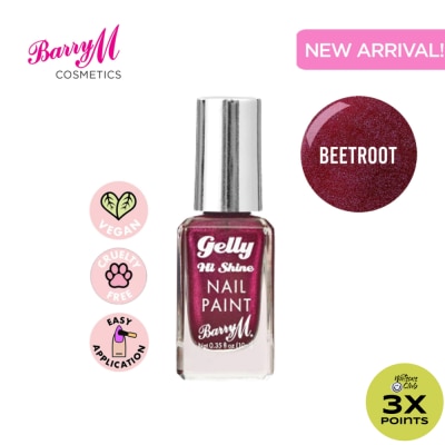 BARRY M Gelly Hi Shine Nail Paint Beetroot 10ml