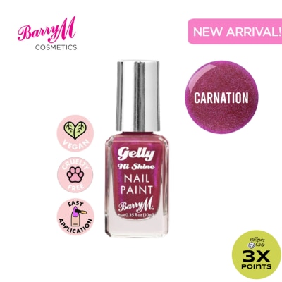 BARRY M Gelly Hi Shine Nail Paint Carnation 10ml