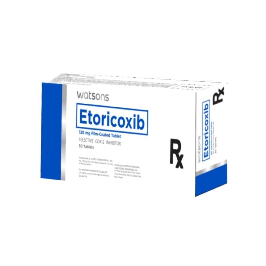 WATSONS GENRICS Etoricoxib 1 Film-Coated Tablet 120 mg Sold Per Piece (Expiry: Aug. 31, 2025) [PRESCRIPTION REQUIRED]