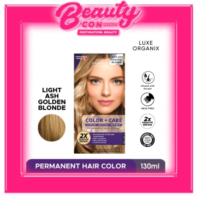 LUXE ORGANIX Keratin Hair Color + Care Light Golden Ash Blonde 130ml