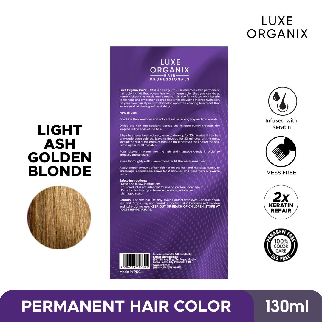 Keratin Hair Color + Care Light Golden Ash Blonde 130ml