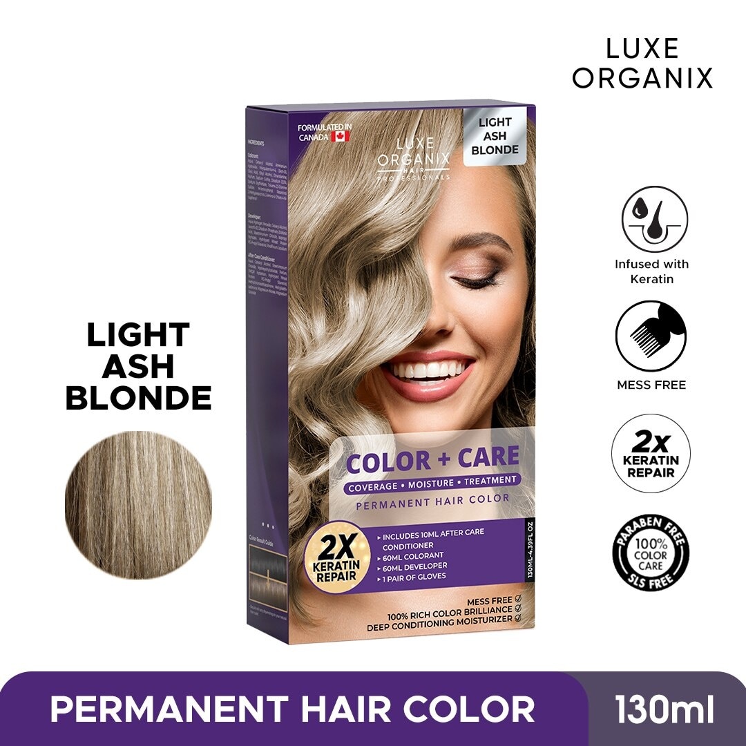 Keratin Hair Color + Care Light Ash Blonde 130ml