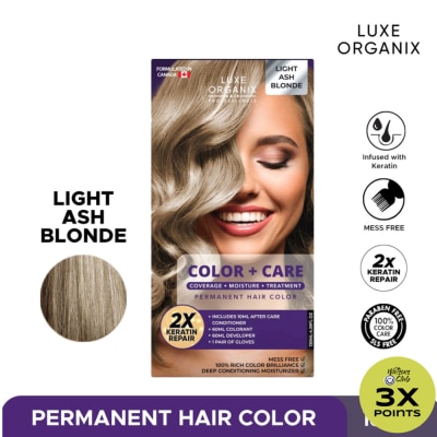 LUXE ORGANIX Keratin Hair Color + Care Light Ash Blonde 130ml