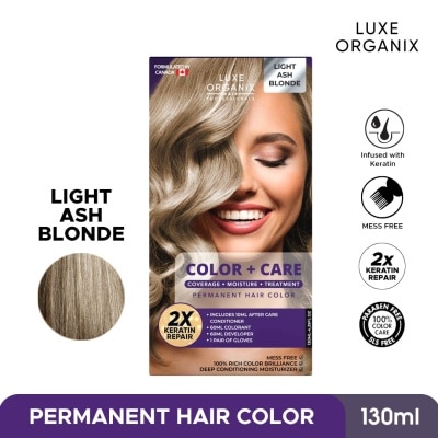 LUXE ORGANIX Keratin Hair Color + Care Light Ash Blonde 130ml