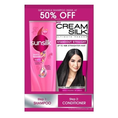 CREAMSILK CREAMSILK Ultimate Reborn Standout Straight Conditioner 350ml Plus Sunsilk Smooth and Manageable Shampoo