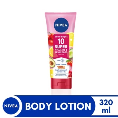 NIVEA Extra Bright 10 Super Vitamins & Skin Food Serum in Lotion 320ml