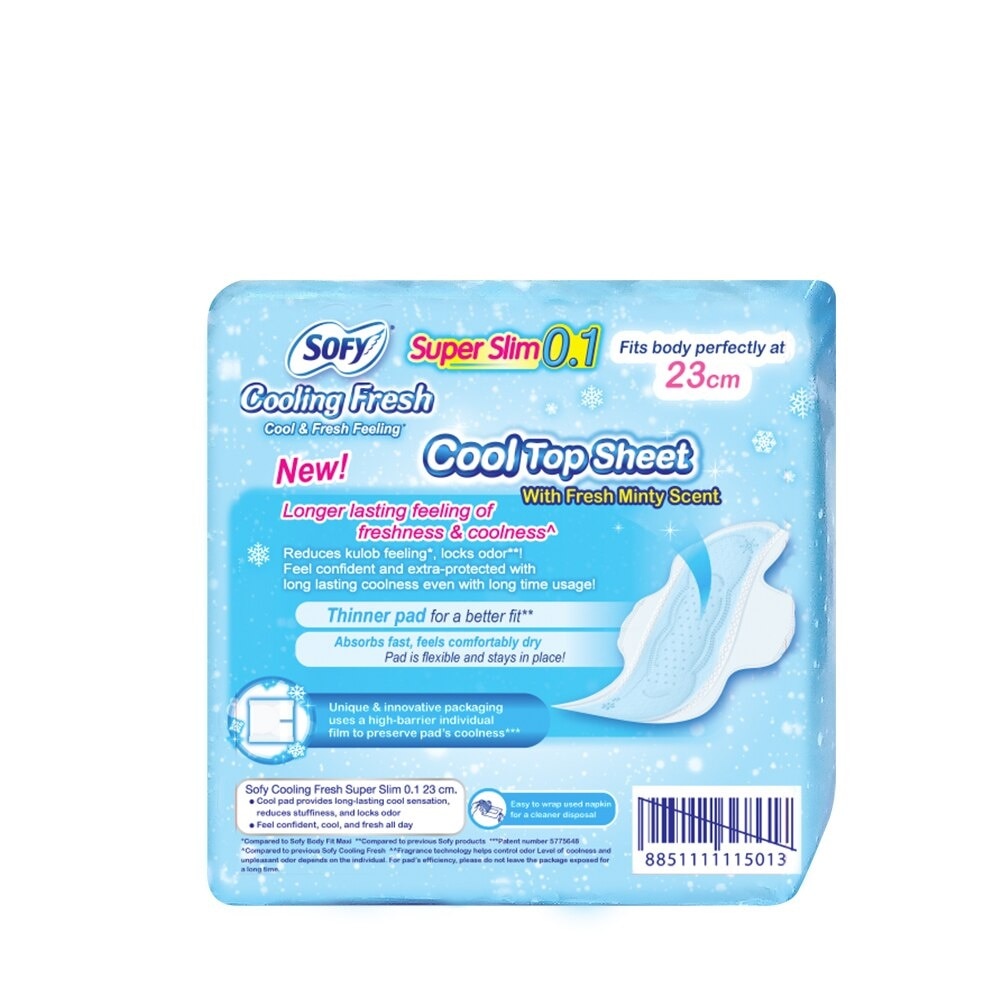 SOFY Cooling Fresh Slim Wing 23 cm - 8 pads