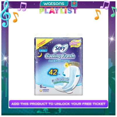 SOFY SOFY Cooling Fresh Night Slim Wing 42 cm - 6 pads