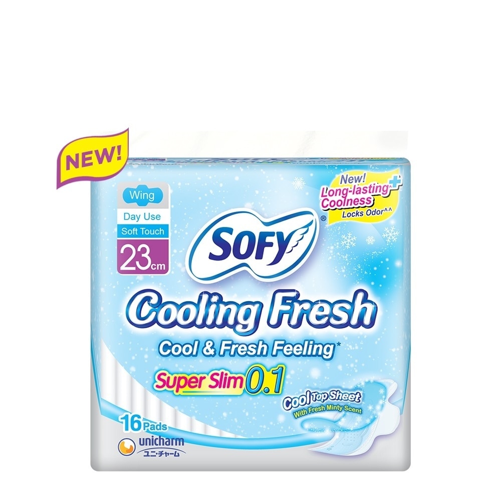 SOFY Cooling Fresh Slim Wing 23 cm - 16 pads