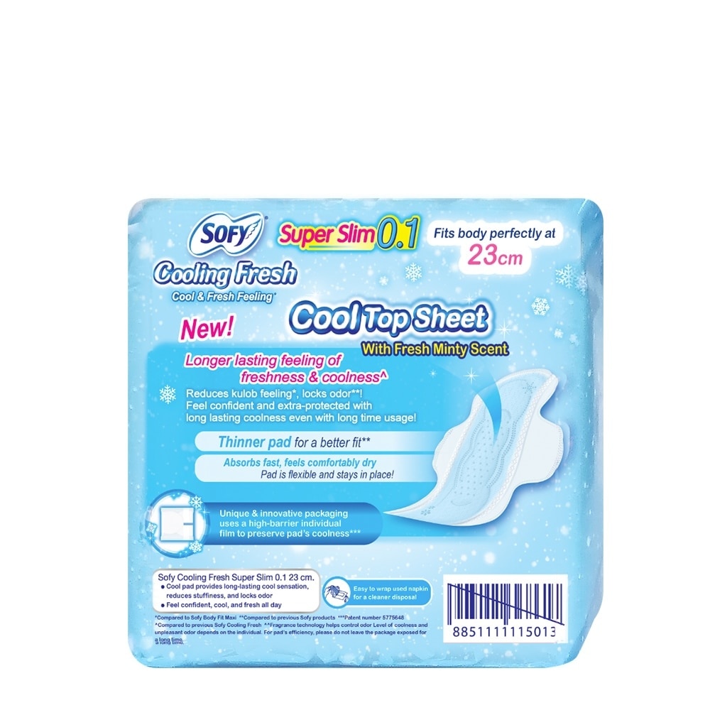 SOFY Cooling Fresh Slim Wing 23 cm - 16 pads