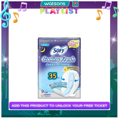 SOFY SOFY Cooling Fresh Night Slim Wing 35 cm - 9 pads