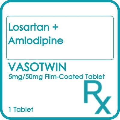 VASOTWIN VASOTWIN Film Coated Tablet 5mg 50mg Sold Per Piece [PRESCRIPTION REQUIRED]