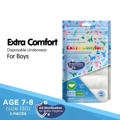 WATSONS Watsons Love My Comfort Extra comfort Dispossable underwear for boysl Age 7-8 5pcs