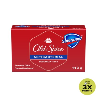 OLD SPICE OLD SPICE Antibacterial Deodorant Bar With Power Of Safeguard 143g