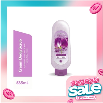 WATSONS WATSONS LOVE MY SKIN Sweet Pea & Aloe Vera Hydrating Cream Body Scrub 535ml image