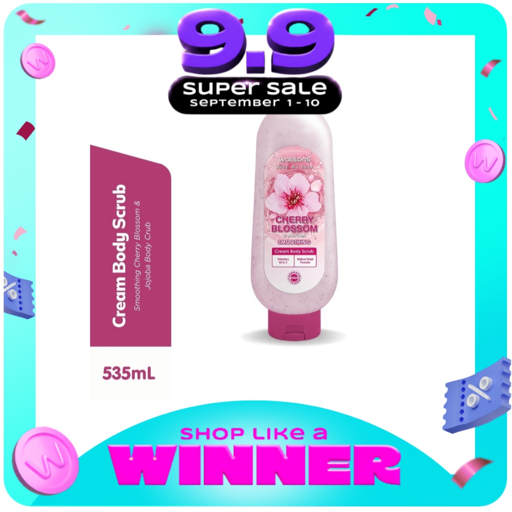 WATSONS LOVE MY SKIN Cherry Blossom & Jojoba Smoothing Cream Body Scrub 535ml image
